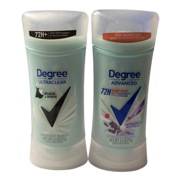 2 Pack Degree Antiperspirant Deodorant Black White & Lavender Waterlily 2.6 oz - Picture 1 of 4